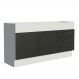 Balcão de Pia Cozinha 150 cm 2 Portas e 2 Gavetas (Sem Tampo e Pia) Branco/Preto Agata Madesa
