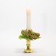 Castiçal Decorado 2 Velas Elétricas Mini Bolas Natal 25cm