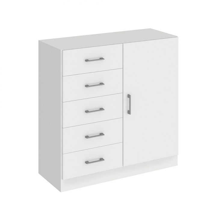 Cômoda Miami 1 Porta 5 Gavetas Branco
