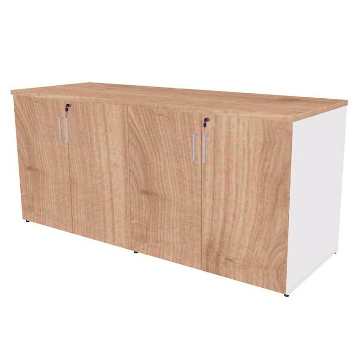 Armário De Escritório Corp 4 Pt Branco E Carvalho Mel