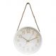 Relógio De Parede Branco Quartz Redondo Com Corda De Sisal