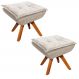 Kit 2 Puffs Decorativos Sala de Estar Giratória Giromad Opla Suede Bege - Ibiza