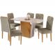Conjunto Mesa de Jantar Harpa Off White 1,60 M com 6 Cadeiras Diamante