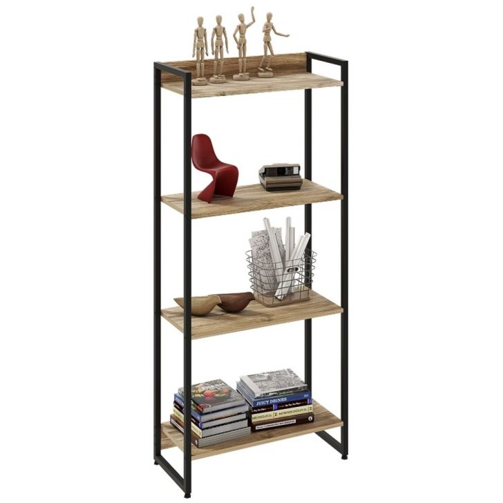 Estante Livreiro Multiuso Dynamica Industrial 60cm 4 Prateleiras C08 Carvalho - Mpozenato