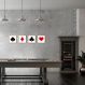 Quadro Naipes Color Baralho 9 60x259 4-60x60 Caixa Marfim