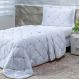 Cobre Leito Solteiro Unique Micropercal 200 Fios Bordado 2 Peças - Branco