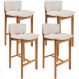 Kit 04 Banquetas Alta Para Cozinha Sala de Jantar Bar Dara L02 Linho Cru - Lyam Decor