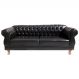Sofá Chesterfield Capitone Elisabeth Corano Preto 2,00