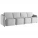 Sofá Cama para Sala de Estar 5 Lugares 436cm Montserrat K01 Veludo Cinza - Lyam Decor