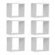 Kit 06 Nichos Organizador 30x30cm Branco - AJL Móveis