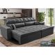 Sofá Retrátil e Reclinável 2,32m Luxos Cama inBox Velusoft Cinza