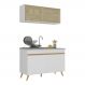 Armário de Cozinha Compacta 120cm Veneza Multimóveis V2140 Branco/Dourado