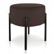 Puff Iron Suede Marrom Base Preto Palito D'Rossi