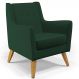 Poltrona Decorativa com Pés de Madeira Taroba D02 Veludo Verde Musgo C-303 - Lyam Decor