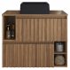 Gabinete Suspenso 2 Portas Com Cuba Preta 75 cm BL1000 Mell FAEM