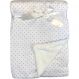 Manta Baby Oportunity Dupla Face Flannel e Sherpa 75x100cm Branco/Cinza