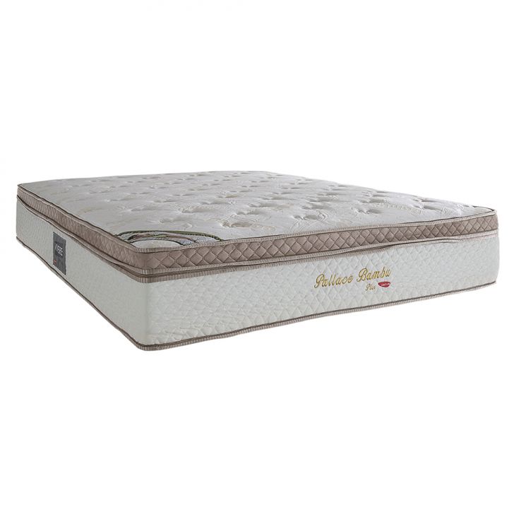 Colchão Casal Pallace Bambu Mola Ensacada (32x138x188) Branco E Bege