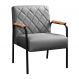 Poltrona Decorativa Ludmilla Braço Fixo Preto - Linho Cinza