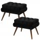 Kit 02 Puffs Decorativo Dora Suede Preto - DS Estofados