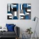 Quadro Abstração em Azul 122x86 2-86x60 Sem Moldura