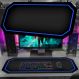 Tapete Mousepad Protetor De Mesa Gamer Preto Borda AZUL - 70x35cm