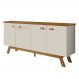 Balcao Buffet Atlanta 4 Portas 164 cm Off White Nature Tebar