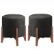 Conjunto 2 Puff Raika Luxo Decorativos Recepção Redondo Veludo Preto