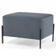 Puff Decorativo 60cm Base Aço Status B-317 Veludo Cinza - Domi