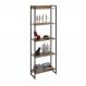 Estante Multiuso Para Escritório Industrial 05 Prateleiras Areta 186x60cm C01 Carvalho - Lyam Decor