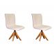 Conjunto com 2 Cadeiras de Jantar Lenk Cru