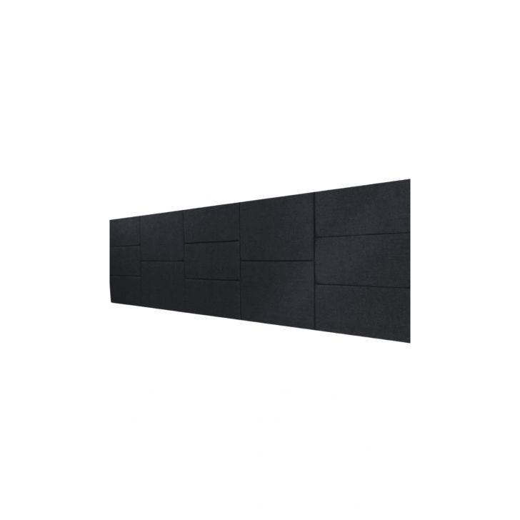 Cabeceira Estofada Queen 13 Blocos Não é Segredo Suede Animale Preto 160x60
