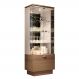 Cristaleira Decorativa Aura com LED Portas de Vidro Nicho Adega Castanho/Off White G26 - HB Móveis
