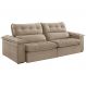 Image of Sofá 4 Lugares Retrátil e Reclinável Jobi com USB Veludo Bege Natural 254 cm ES745UP93XCWMOB