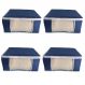 Kit 4 Caixas G Organizadoras p/ Edredom TNT Azul visor PVC