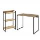 Kit Para Escritório Estante Areta 3 Prateleiras Mesa Industrial Aspen 90cm C01 Carvalho - Lyam Decor