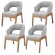 Kit 04 Cadeiras de Jantar e Estar Living Estofada Lince L02 Bouclê Cinza - Lyam Decor