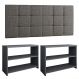 Kit 2 Sapateiras Recamier Quarto Cinza Cabeceira Suspensa Cama Box Queen Size 1,60 Almofadada Suede - Lojas RPM
