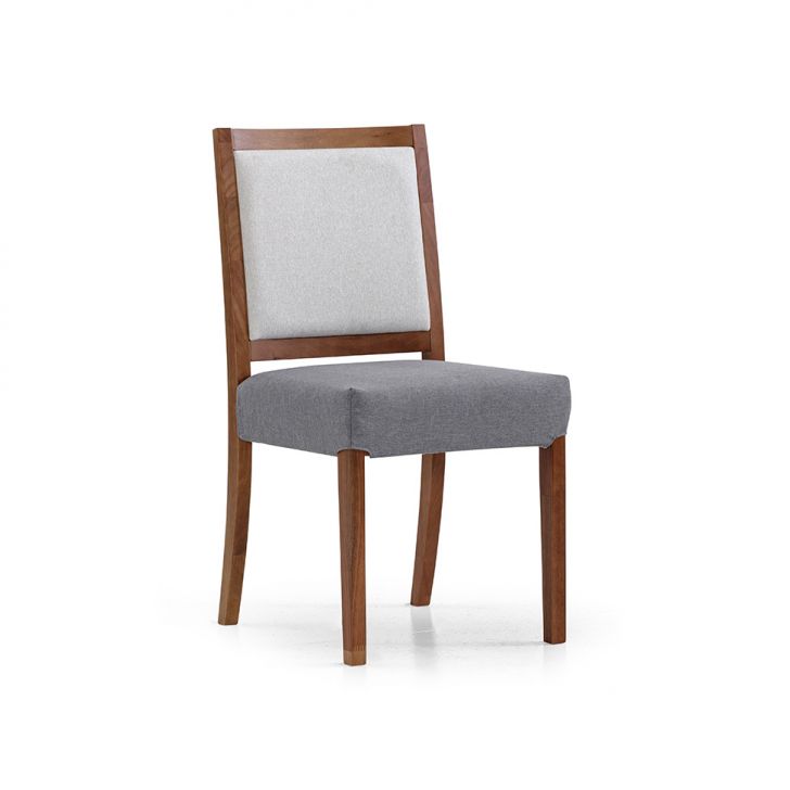 Cadeira Yang Linho Cinza e Cru