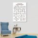 Quadro Posições Yoga Asanas Chart 60x43 Filete Branco
