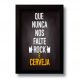 Quadro Decorativo Frase Rock e Cerveja 33x43 cm