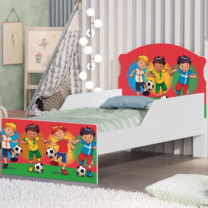 Mini Cama Futebol Meninos Com Colchão