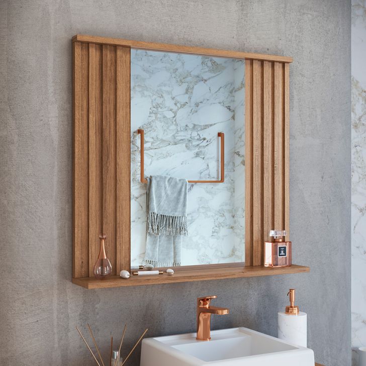 Espelho de Banheiro Retangular Luiza Mel