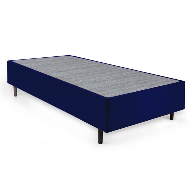 Base Para Cama Box Solteiro Guldi (38x88x188) Azul E Cinza