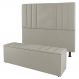 Kit Cabeceira e Baú Cama Box Solteiro Grace 90cm Sintético Bege - Desk Design