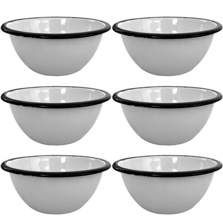 Jogo 6 Tigelas Esmaltadas Ágata 500ml Bowls para Servir Esma