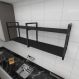 Prateleira industrial para cozinha aço cor preto prateleiras 30 cm cor preto modelo ind04pc