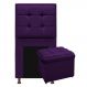Kit Cabeceira e Calçadeira Copenhague 100 cm Solteiro Suede Roxo - Amarena Móveis