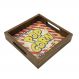 Bandeja Madeira com MDF Vidro Revestido Decorativo Pipoca Pop