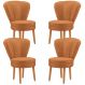 Jogo 4 Poltronas Resistente para Recepção Decor Moderna Tecido Veludo MOBLAN decor