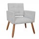 Poltrona Decorativa Camila Pés Palito Suede Branco - DS Estofados